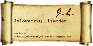 Jaloveczky Lizander névjegykártya