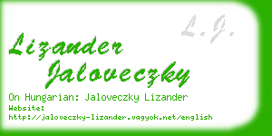 lizander jaloveczky business card